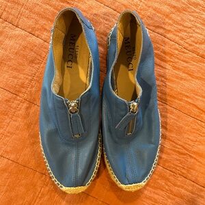 Sesto Meucci Blue Leather Espadrilles